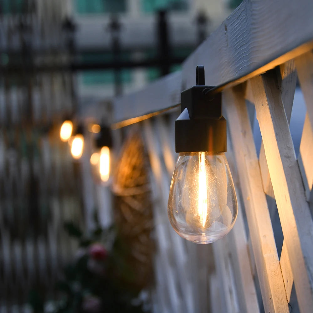 15M 30M LED String Light Shatterproof Led Festoon Garland Retro Patio Light Outdoor Light Decoration For Garden Wedding Holiday