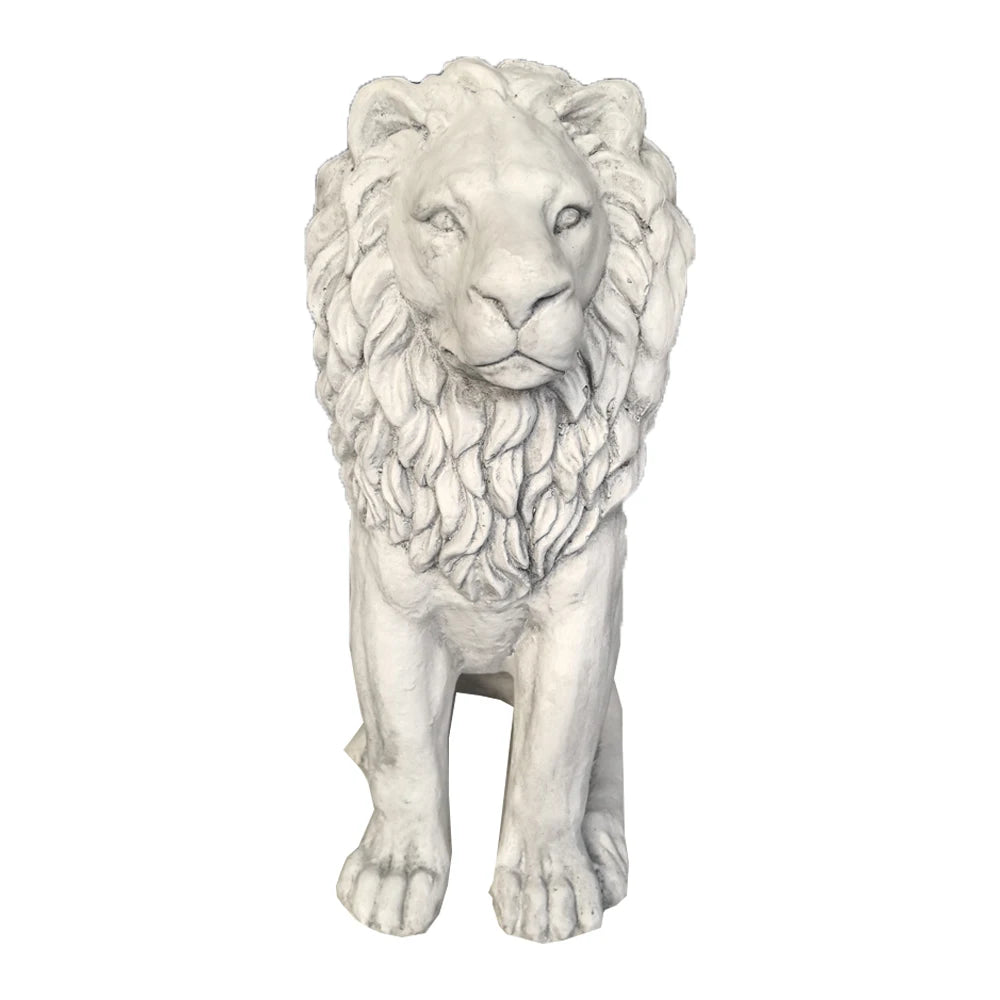 Outdoor Lion Statue, Antique Majestic Sitting Lion Sculpture, Guardian Lion for Outdoor Garden Patio Yard and Lawn Decor
