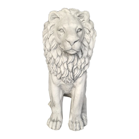 Outdoor Lion Statue, Antique Majestic Sitting Lion Sculpture, Guardian Lion for Outdoor Garden Patio Yard and Lawn Decor