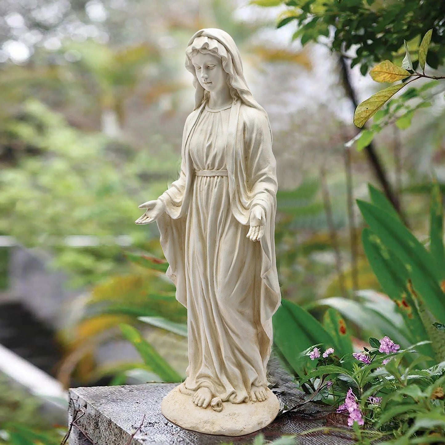 Virgin Mary Statue Outdoor, Religious Garden Statue, Blessed Mother Outdoor Sculptures Decorations Home Yard Patio