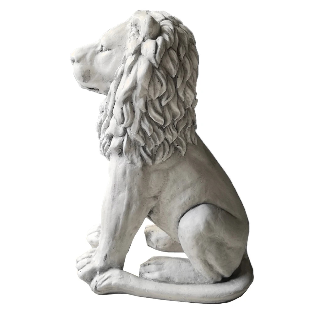 Outdoor Lion Statue, Antique Majestic Sitting Lion Sculpture, Guardian Lion for Outdoor Garden Patio Yard and Lawn Decor