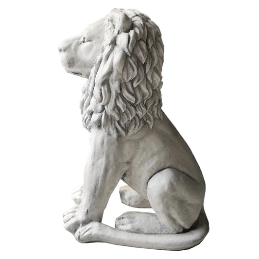 Outdoor Lion Statue, Antique Majestic Sitting Lion Sculpture, Guardian Lion for Outdoor Garden Patio Yard and Lawn Decor
