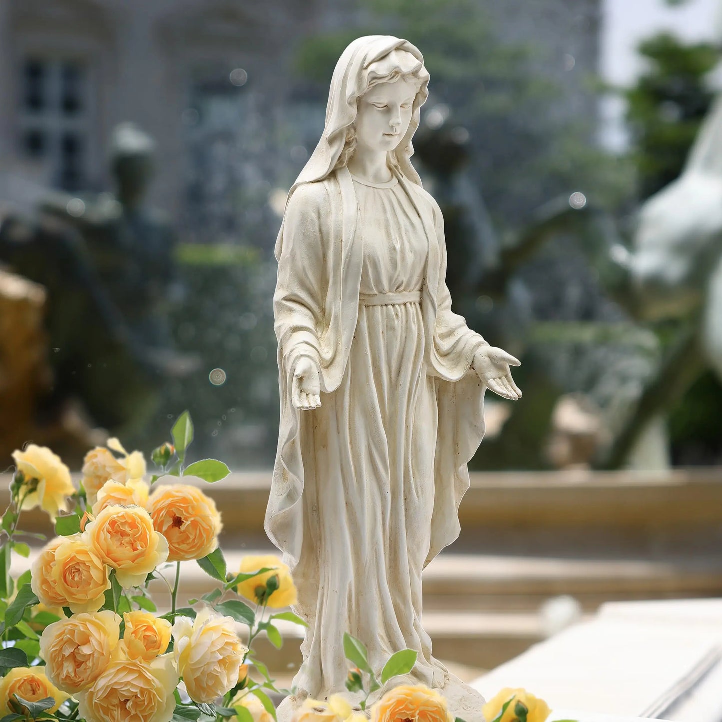 Virgin Mary Statue Outdoor, Religious Garden Statue, Blessed Mother Outdoor Sculptures Decorations Home Yard Patio